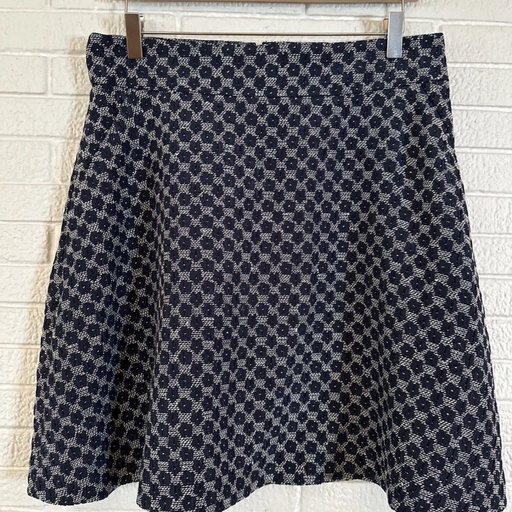 Y2K Ann Taylor Textured Woven Knee Length A Line Skirt Back Zipper 10